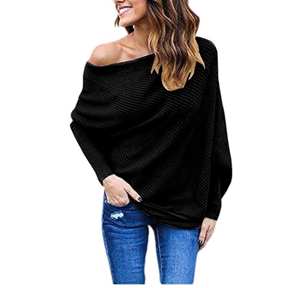 Tops - Beautiful women off shoulder loose sweater